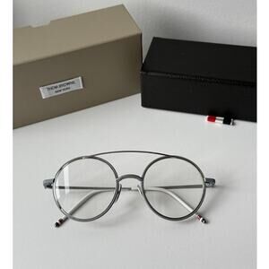 NEW Thom Browne TB108 Silver Round Eyeglasses Frames